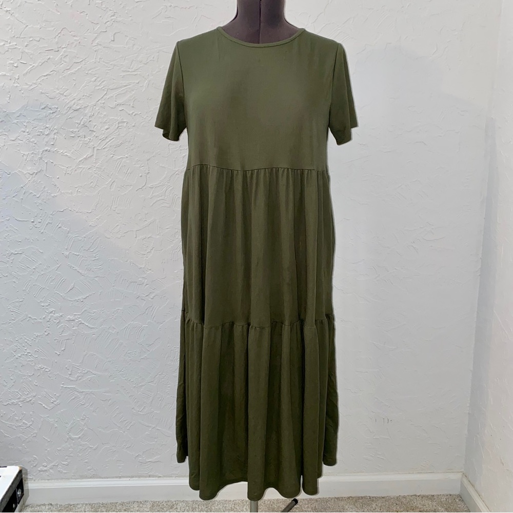 Tiered Swing Midi Dress